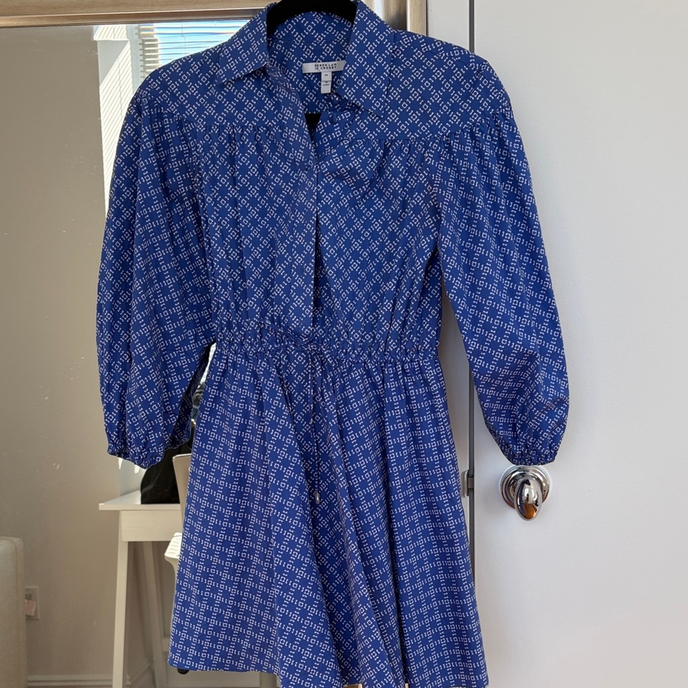 10 Crosby Derek Lam Blue Geometric Mini Dress